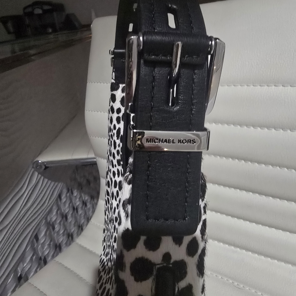 Michael Kors Animal Print Leather Calf Hair Shoulder Bag - Picture 7 of 8